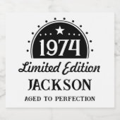 Limited Edition 50th Verjaardag Sparkling Wijnetiket (Enkel label)