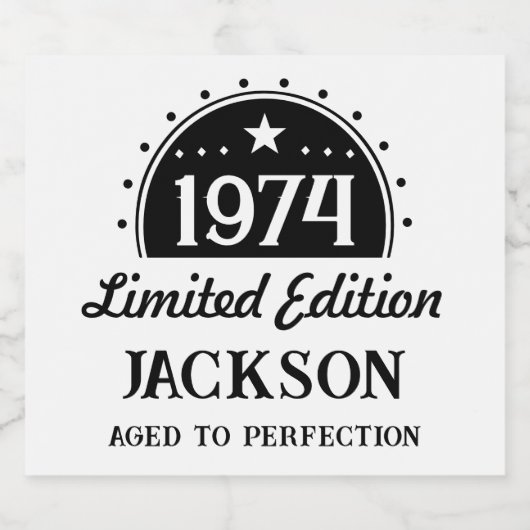 Limited Edition 50th Verjaardag Sparkling Wijnetiket (Enkel label)