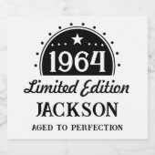 Limited Edition 60th Verjaardag Sparkling Wijnetiket (Enkel label)
