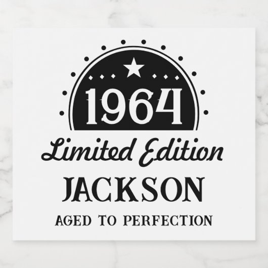 Limited Edition 60th Verjaardag Sparkling Wijnetiket (Enkel label)