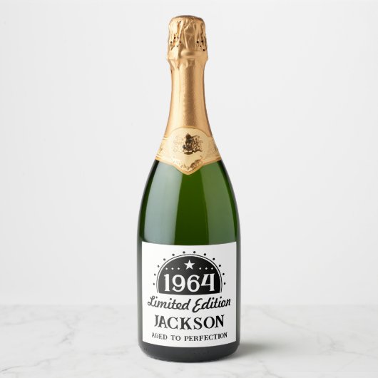 Limited Edition 60th Verjaardag Sparkling Wijnetiket (Voorkant)