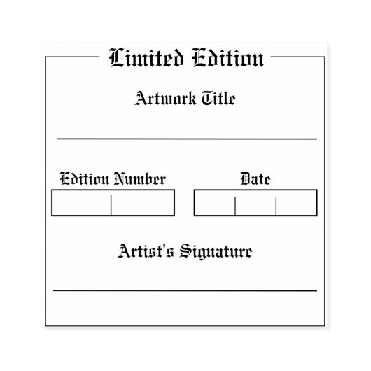 Limited Edition Art Stamp Rubberstempel (Afrduk)