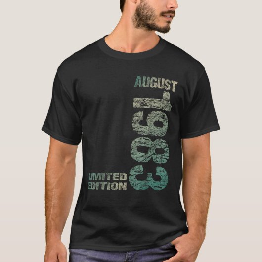 Limited Edition augustus 1983 42e verjaardag 1983 T-shirt (Voorkant)