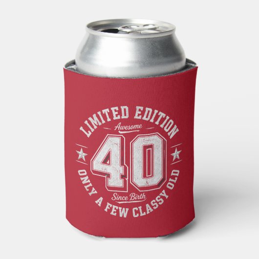 Limited Edition Geweldige 40e Verjaardag Rood Blikjeskoeler (Blikje Voorkant)