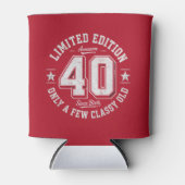 Limited Edition Geweldige 40e Verjaardag Rood Blikjeskoeler (Voorkant)
