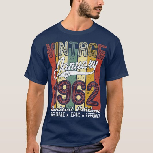Limited Edition January 1962 59th Birthday Gift T-shirt (Voorkant)