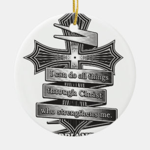 Limited Edition Philippians 4:13 Christelijke Bijb Keramisch Ornament
