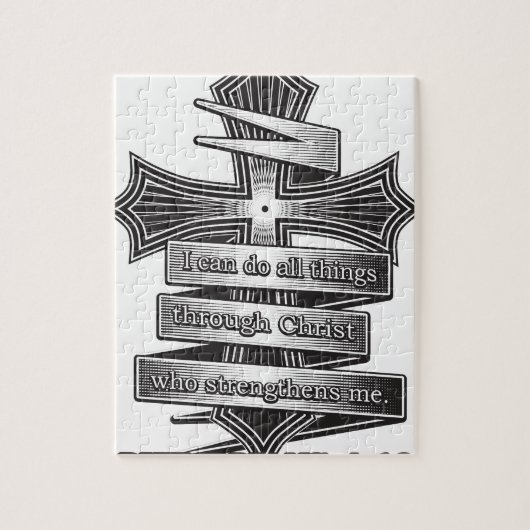 Limited Edition Philippians 4:13 Christelijke Bijb Legpuzzel (Verticaal)