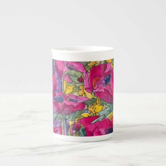 Limited Edition Porcelain Cup, kunstenaar Kim Broo Porselein Kop (Voorkant)