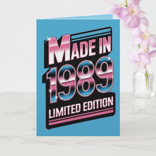 Limited Edition Retro 1989 Birthday Card Kaart (Orchidee)