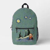 Limited Edition Van Gogh Starry Night Backpack Bedrukte Rugzak (Voorkant)