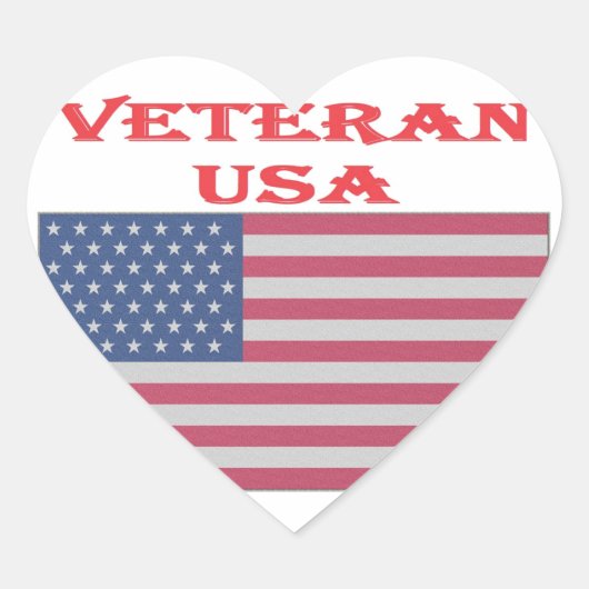 Limited Edition Veteran USA - SNEL UITVERKOCHT!! Hart Sticker (Voorkant)