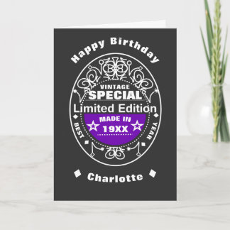 Limited Edition Year Geboren op persoonlijke titel Kaart