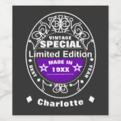 Limited Edition Year Geboren op persoonlijke titel Wijn Etiket (Enkel label)