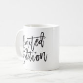 LIMITED EDITION zwart minimaal script grappig cita Koffiemok (Voorkant links)