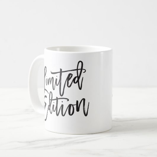 LIMITED EDITION zwart minimaal script grappig cita Koffiemok (Voorkant links)