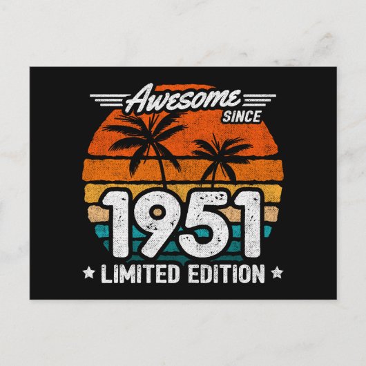 Limited Oplage Retro Awesome sinds 1951 1951 Briefkaart (Voorkant)