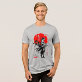 Limited Samurai Manga Legend Retro Unisex Tri-Blend Shirt (Voorkant volledig)