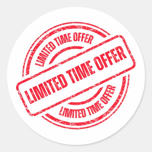 Limited Time Offer Sale Ronde Sticker (Voorkant)
