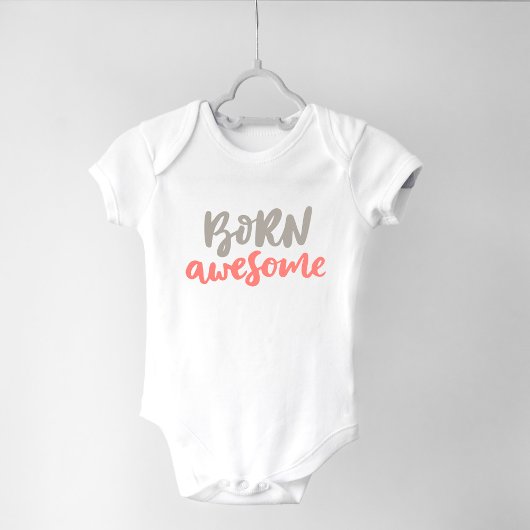 Limitede Uitgave "Born Awesome" MOM Tekst Romper