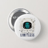 Limitless Space Girl – Futuristic Cosmic Button (Voorkant /achterkant)