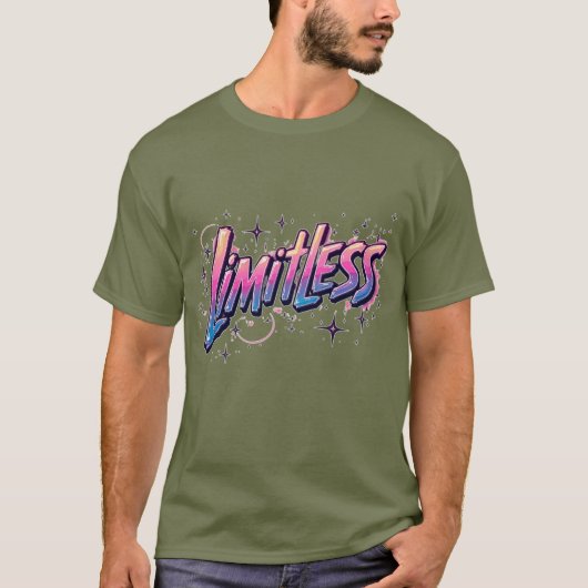 Limitless T-Shirt – Vet Inspirerend woord T-shirt (Voorkant)