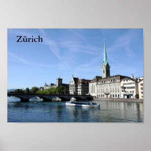 Limmat River in Zürich Poster