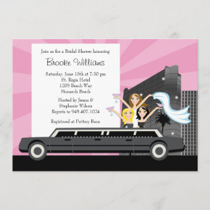 Limo Bridal Shower Invitation Kaart