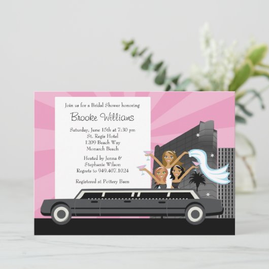 Limo Bridal Shower Kaart (Staand voorkant)