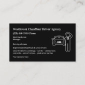 Limo-chauffeur en chauffeursdienst visitekaartje (Voorkant)