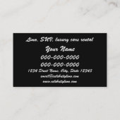 limo - dienst / luxe autoverhuur - visitekaartje (Achterkant)