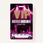 Limo Pass Party Pass, VIP, Sweet 16 glitter Badge (Voorkant)