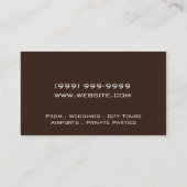Limo Service Driver, Cab, Taxi Business Card Visitekaartje (Achterkant)