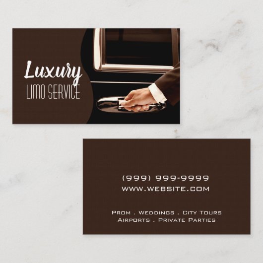 Limo Service Driver, Cab, Taxi Business Card Visitekaartje (Voorkant / Achterkant)