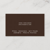Limo Service Driver, Cab, Taxi Visitekaartje (Achterkant)