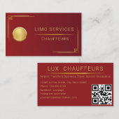 Limo Service Driver, Cabine, Taxi Golden QR Code Visitekaartje (Voorkant / Achterkant)