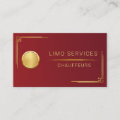 Limo Service Driver, Cabine, Taxi Golden QR Code Visitekaartje (Voorkant)