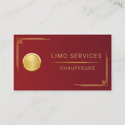 Limo Service Driver, Cabine, Taxi Golden QR Code Visitekaartje (Voorkant)