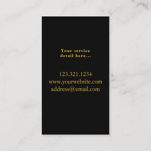 Limo Service limousine Minimal Black Elegant Visitekaartje (Achterkant)