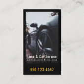 Limo Service limousine Minimal Black Elegant Visitekaartje (Voorkant)