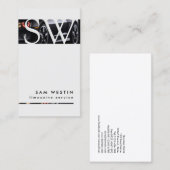 Limo Service Transport Bold Stripe Monogram Visitekaartje (Voorkant / Achterkant)