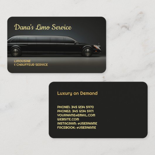 Limo-service Visitekaartje (Voorkant / Achterkant)