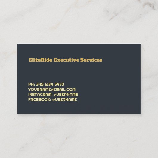 Limo-service Visitekaartje (Achterkant)