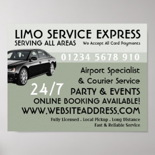 Limo Taxi Service Adverteren Poster