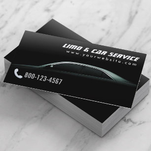 Limo & Taxi Service Elegant Dark Limousine Visitekaartje