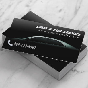Limo & Taxi Service Elegant Dark Limousine Visitekaartje