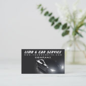 Limo & Taxi Service Elegant Dark Limousine Visitekaartje (Staand voorkant)