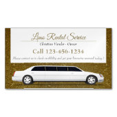 Limo verhuur en chauffeursservice | Luxe glitter Magnetisch Visitekaartje (Voorkant)