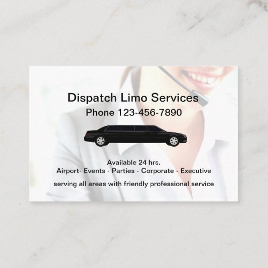 Limoautoreservice voor dubbelzijdige laserprinters visitekaartje (Achterkant)