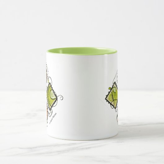 Limoen 11 oz Combo Mok-Random Scribbles Mok (Midden)